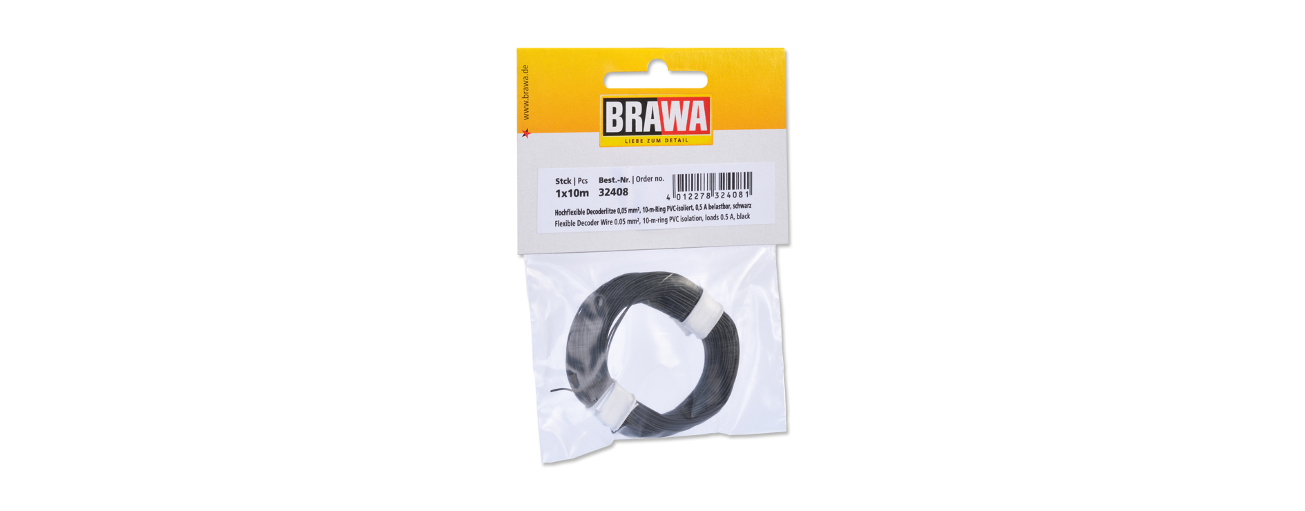 32408 Litze einadrig, schwarz 0,05 mm² 10 m
