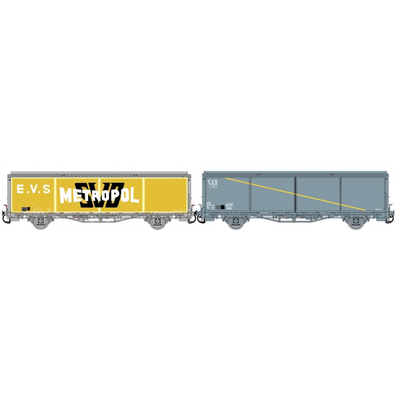 Trains 160 16034 SNCF EVS ged. Güterwagen-Set 2-tlg. Ep.4