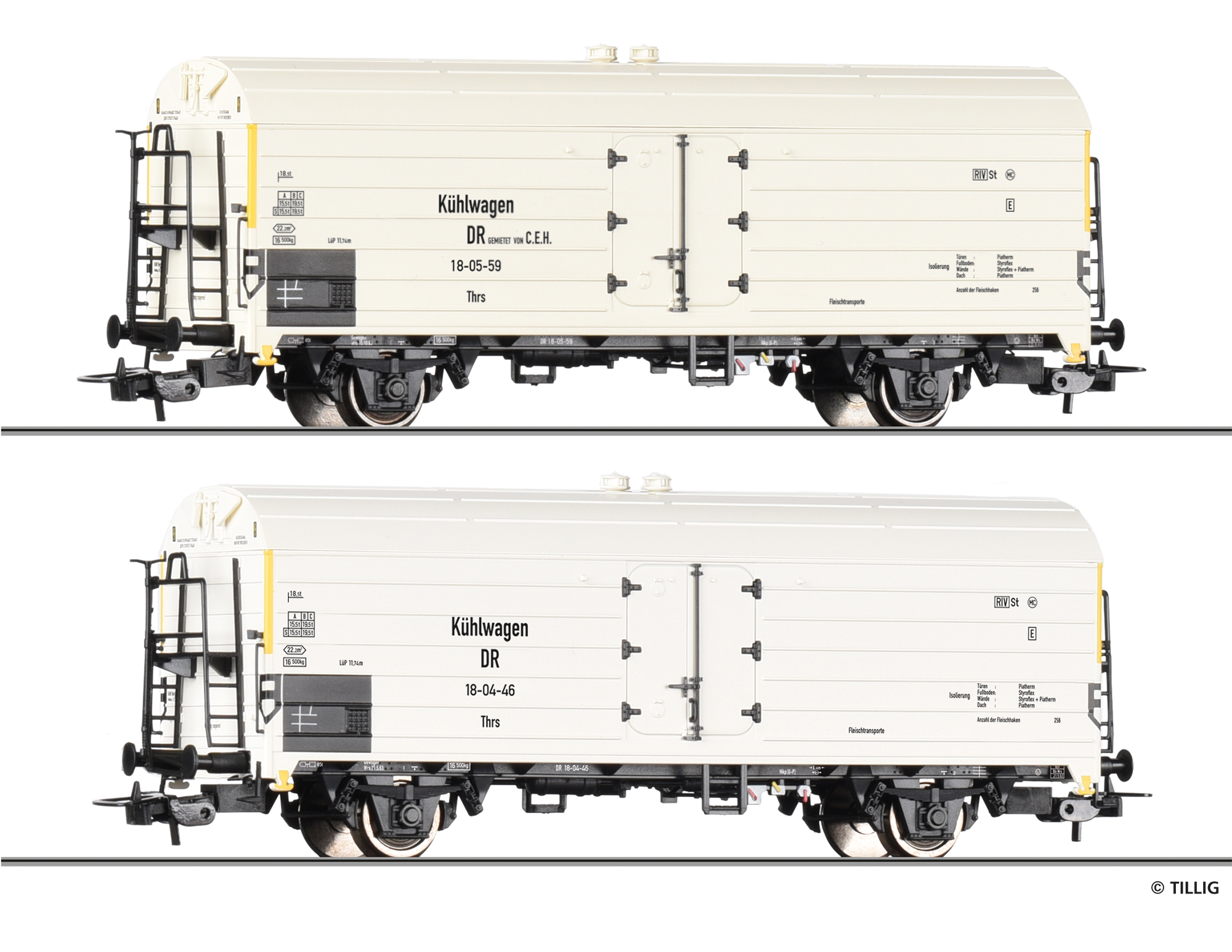 70087 Güterwagenset der DR, bestehend aus zwe