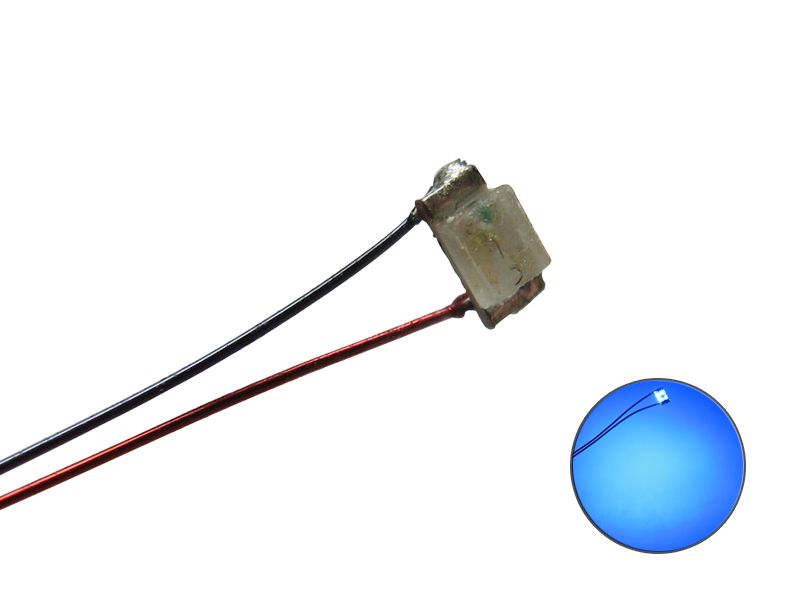50529 LED SMD 0603 mit Kupferlackdraht blau