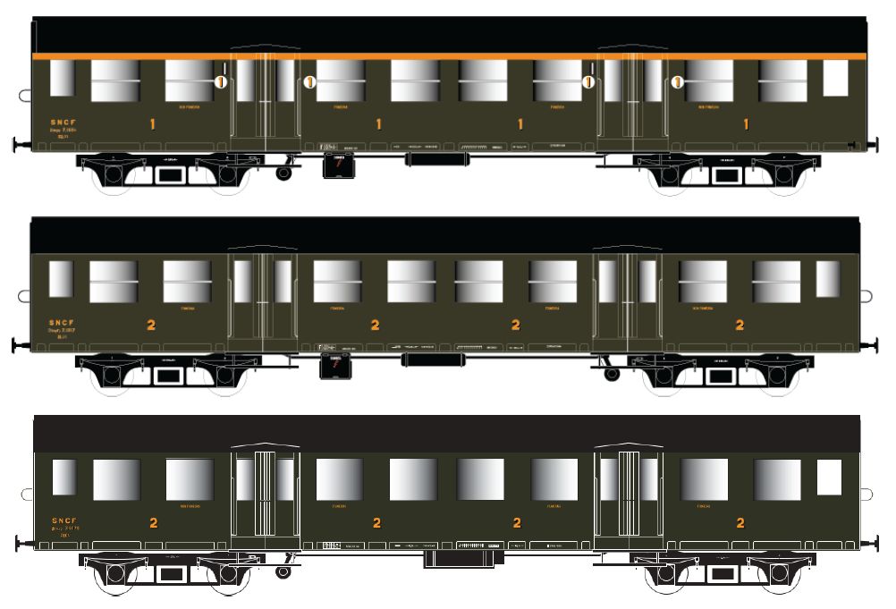 E41.33.09 SNCF Personenwagen-Set 3tlg ROMILLY Ep.3