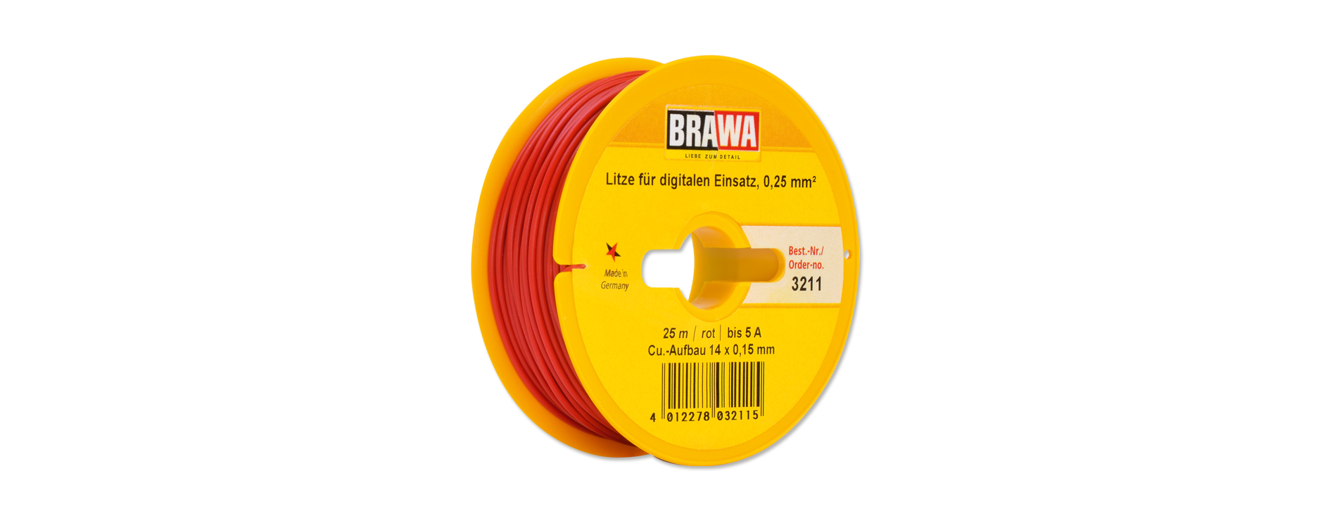 3211 Litze einadrig, rot 0,25 mm² 25 m