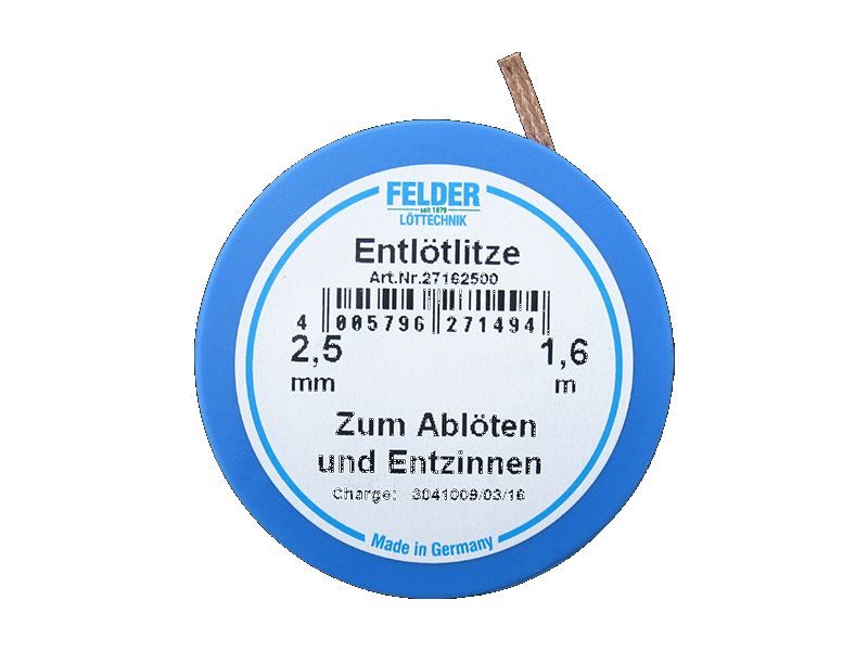 27149 Entlötlitze - blau 1,0mm breit 1,6m lang