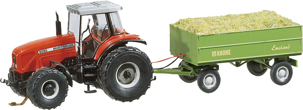 Faller 161536 Traktor MF mit Anhänger