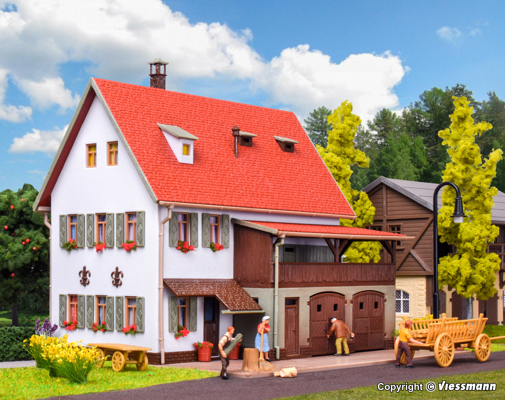43721 Bauernhaus mit Scheune