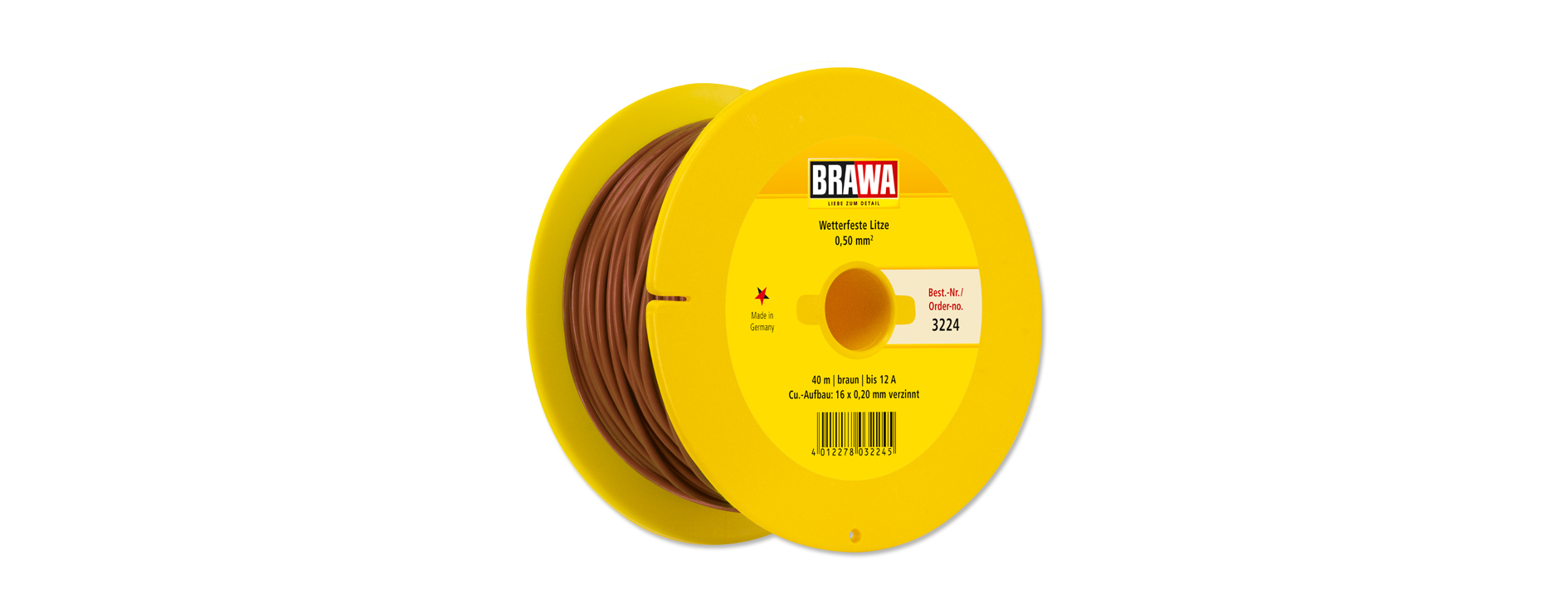3224 Litze einadrig, braun 0,50 mm² 40 m
