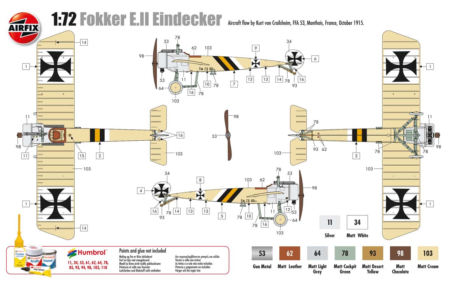 Airfix 01086 Fokker EII (late) Eindecker
