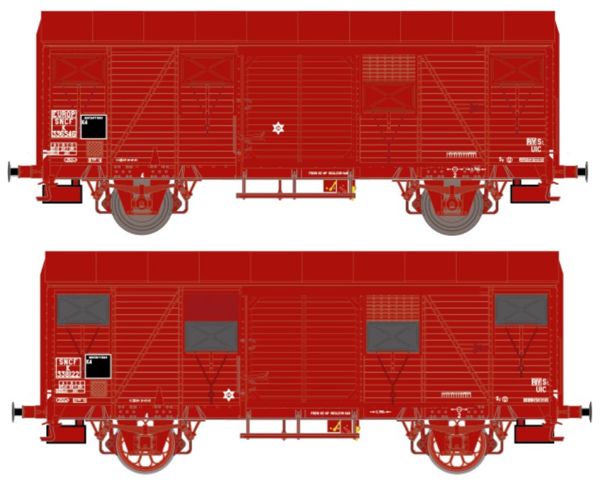 20925 SNCF ged. Güterwagen K Set 2-tlg. Ep.3