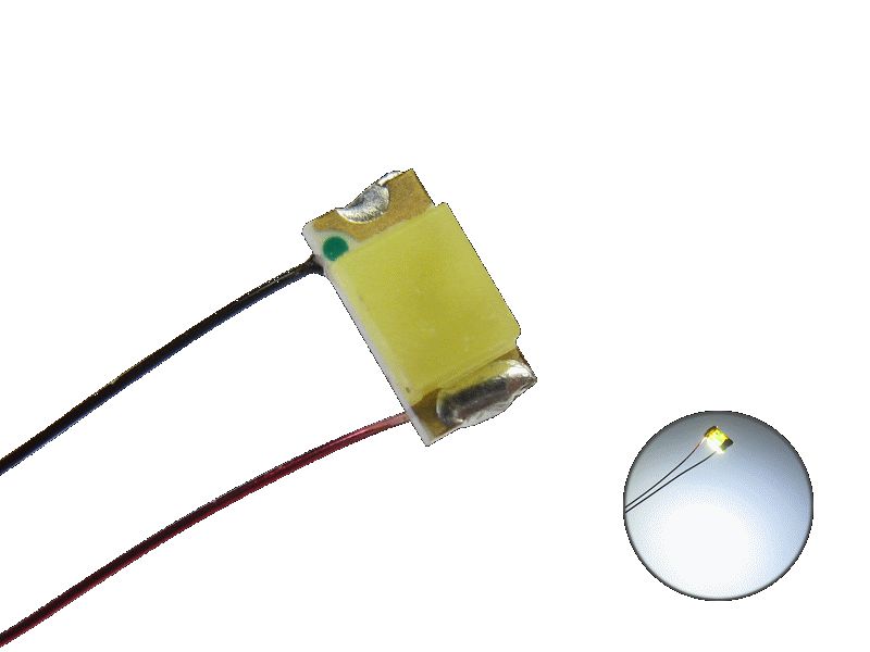 50235 LED SMD 1206 mit Kupferlackdraht kaltwe