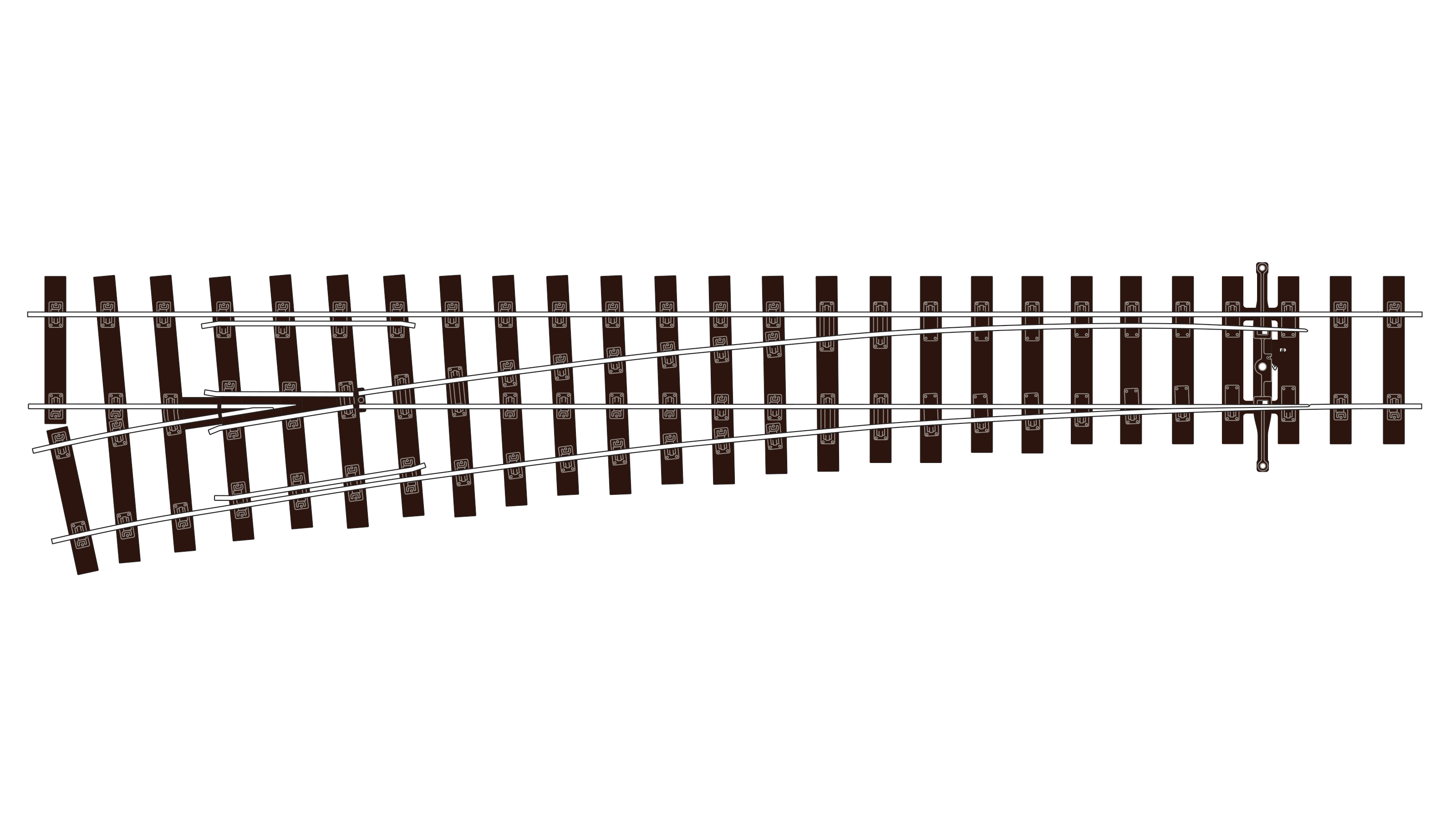 SLU1189 Weiche, großer Radius, linke Hand