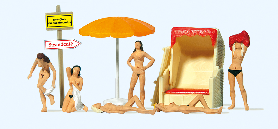 Preiser 10107 Am FKK-Strand. Strandkorb und Zubehör