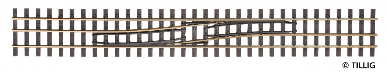 85186 Gleiswechs. rechts/links H0-H0e, L=228mm