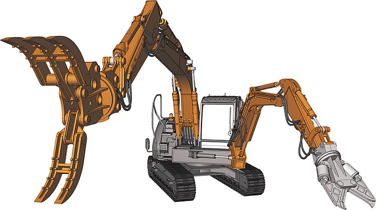 Hasegawa 654004 Hitachi Doppel-Arm-Arbeits-Maschine