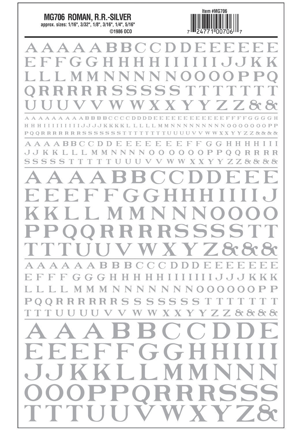 WMG706 Aufreibebuchstaben, silber
