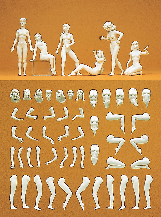 Preiser 45901 Modellfigur Eva. 7 unbemalte Figuren