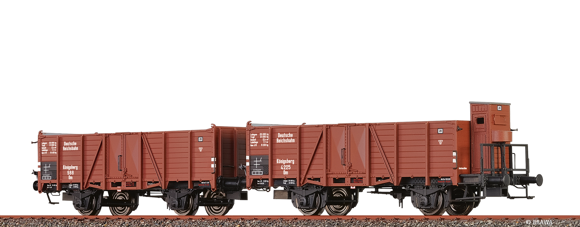 Brawa 48449 DRG offene Güterwagen-Set 2-tlg. Om Ep.2