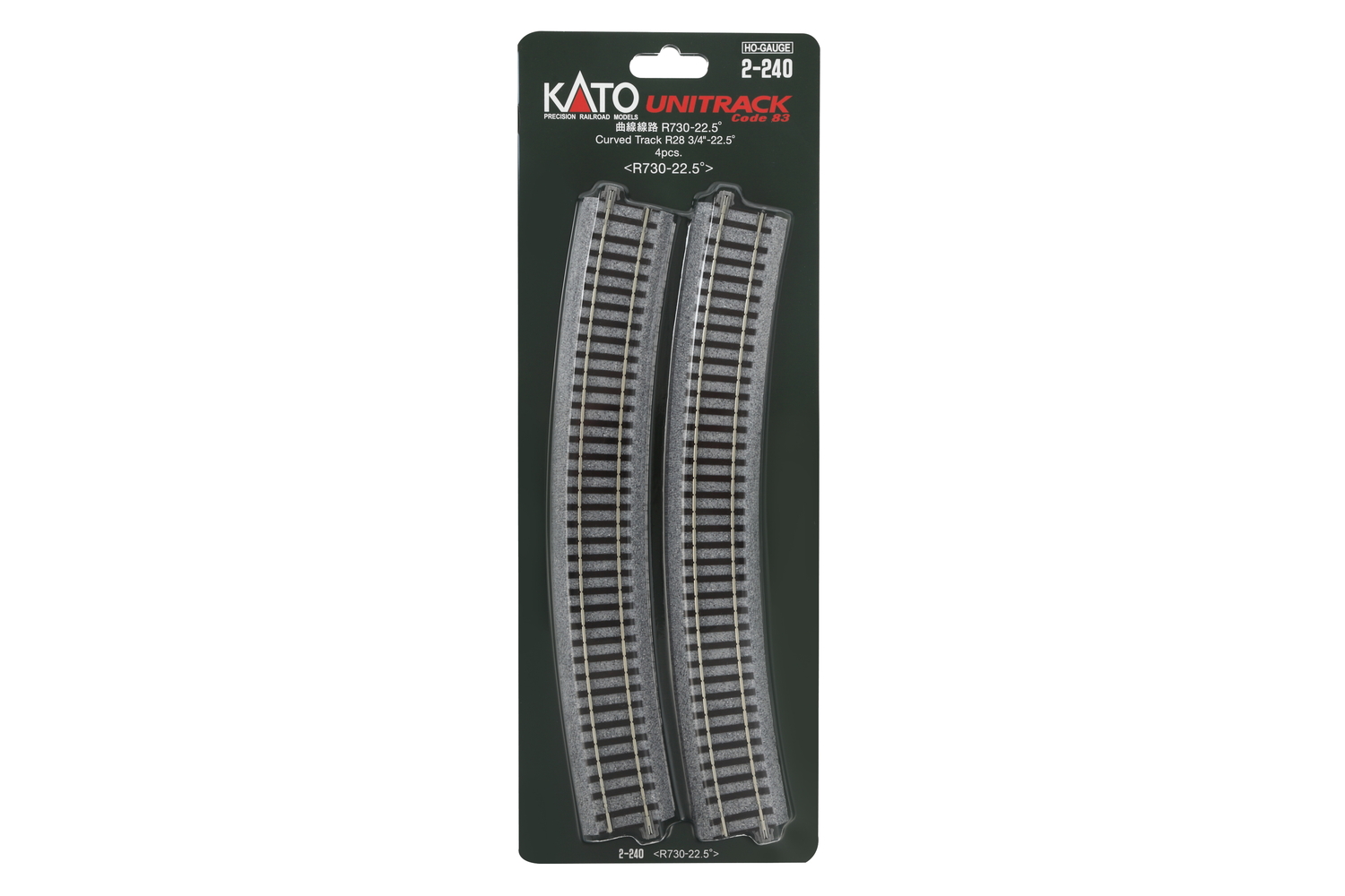 2-240 Gleis gebogen R730 22,5°, 4 St.