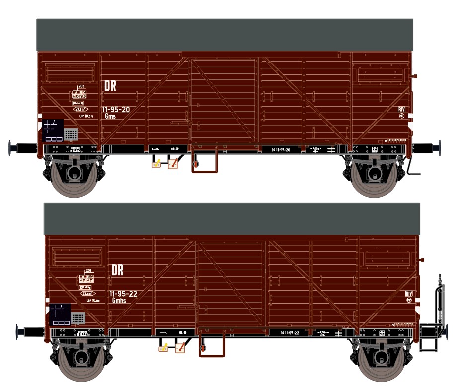 23642 DR gedeckter Guterwagen-Set 2-tlg. Ep.4