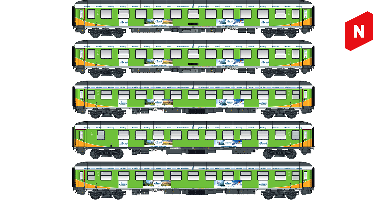 96034 Alpen-Sylt Express Wagen-Set 5-tlg Ep.6