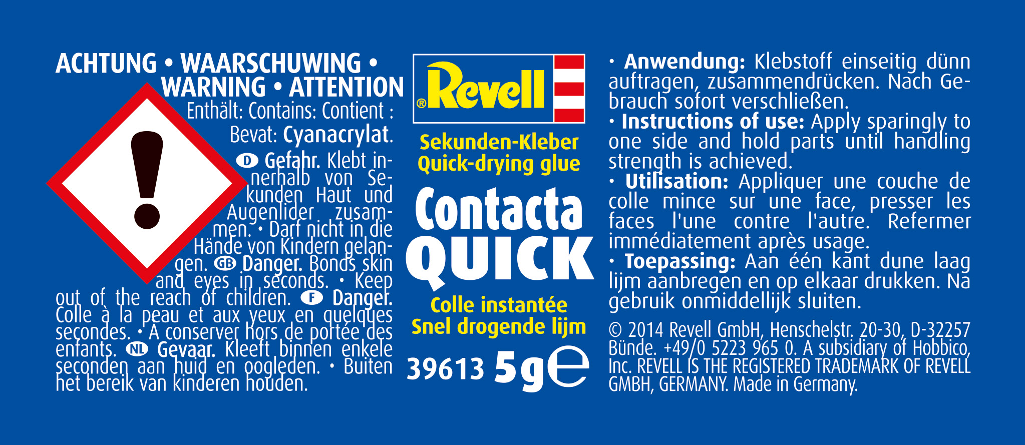 Revell 39613 Sekundenkleber 5g - Contacta Quick