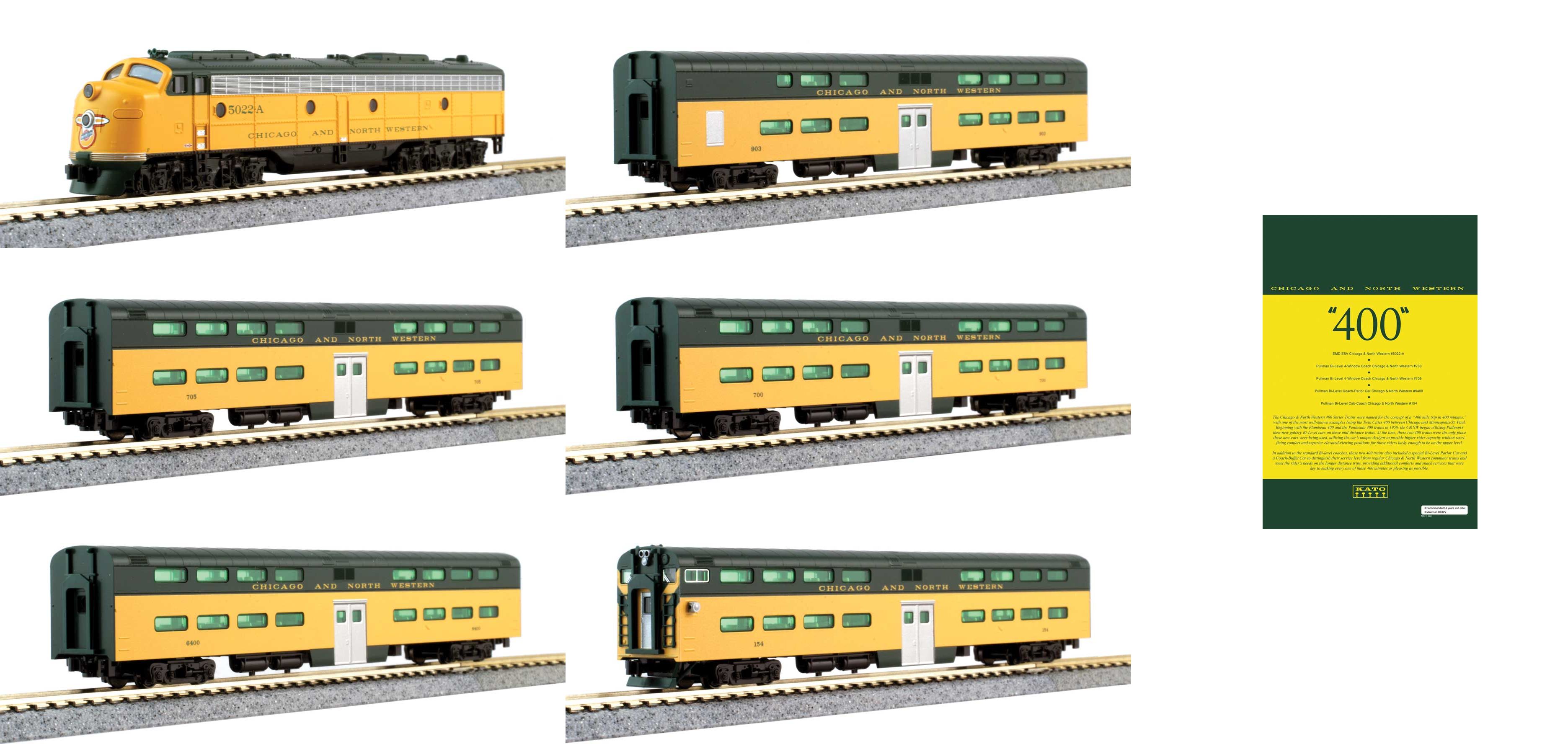 106-104DCC C&NW Personenzug "400" 6-tlg. Ep.3