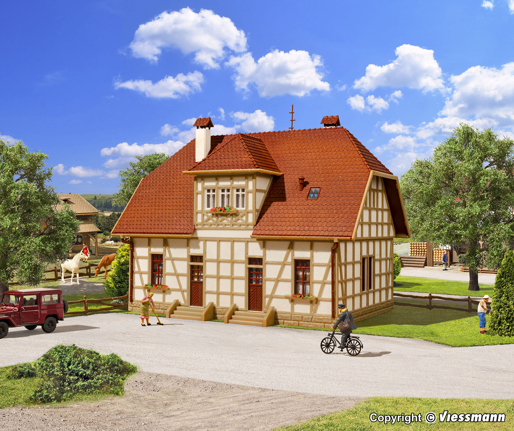 43654 Siedlungshaus mit Fachwerk