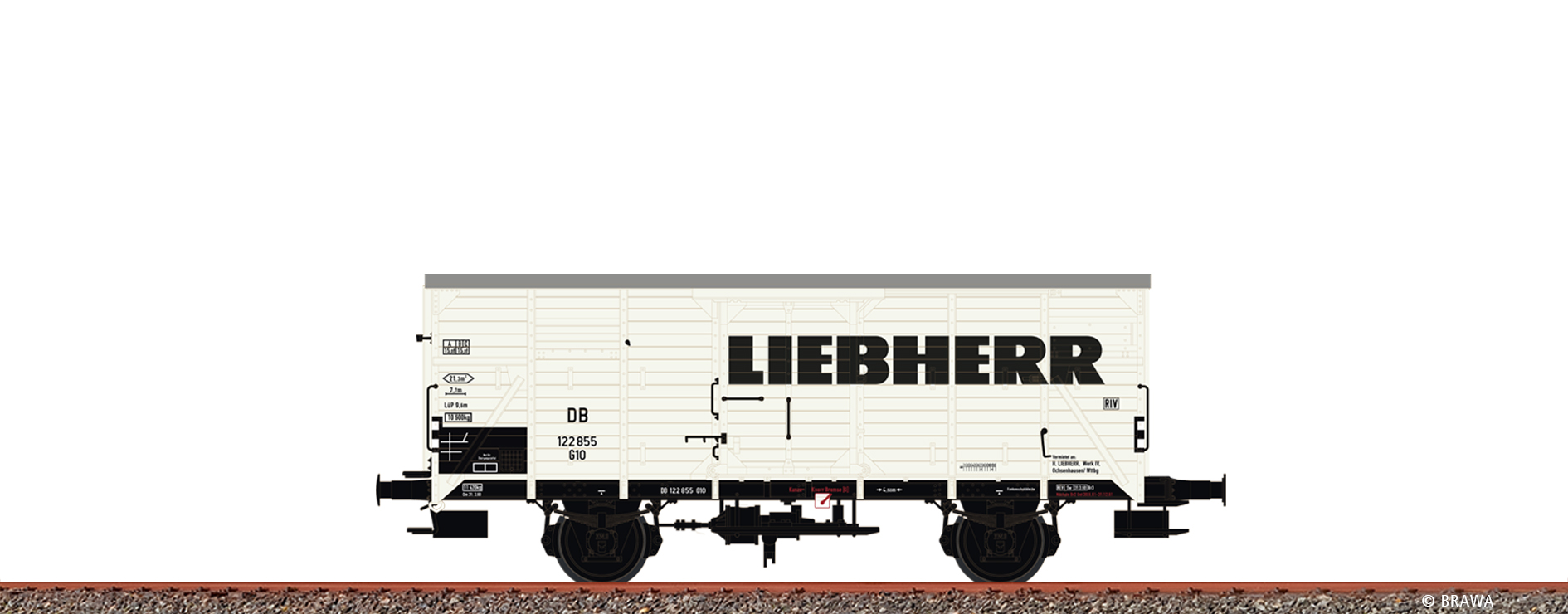 Brawa 49802 DB Liebherr gedeckter Güterwagen Ep.3