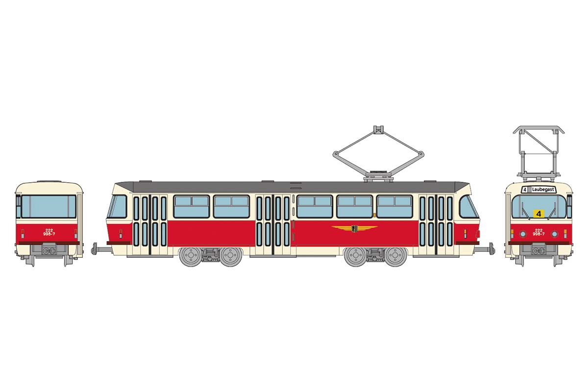 977814 DVB Straßenbahn-Set 2-tlg. Tatra Typ T4