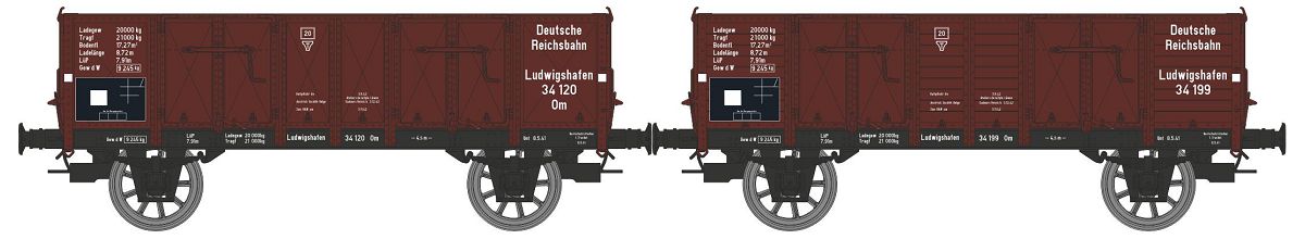 WB-928 DR offener Güterwagen-Set 2-tlg. Om Ep.3
