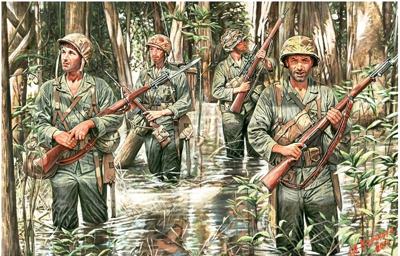 MB3589 US Marine in Jungle ,WWII era