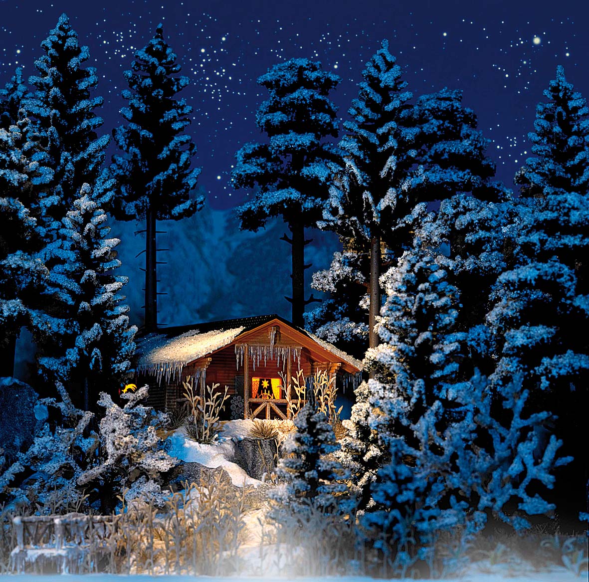 1085 Winterhütte mit Beleuchtung