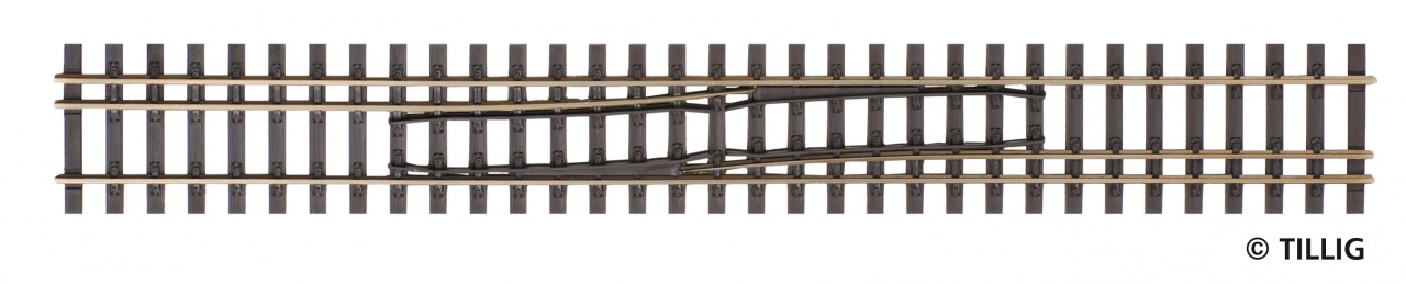 85188 Gleiswechs. rechts/links H0-H0m, L=228mm