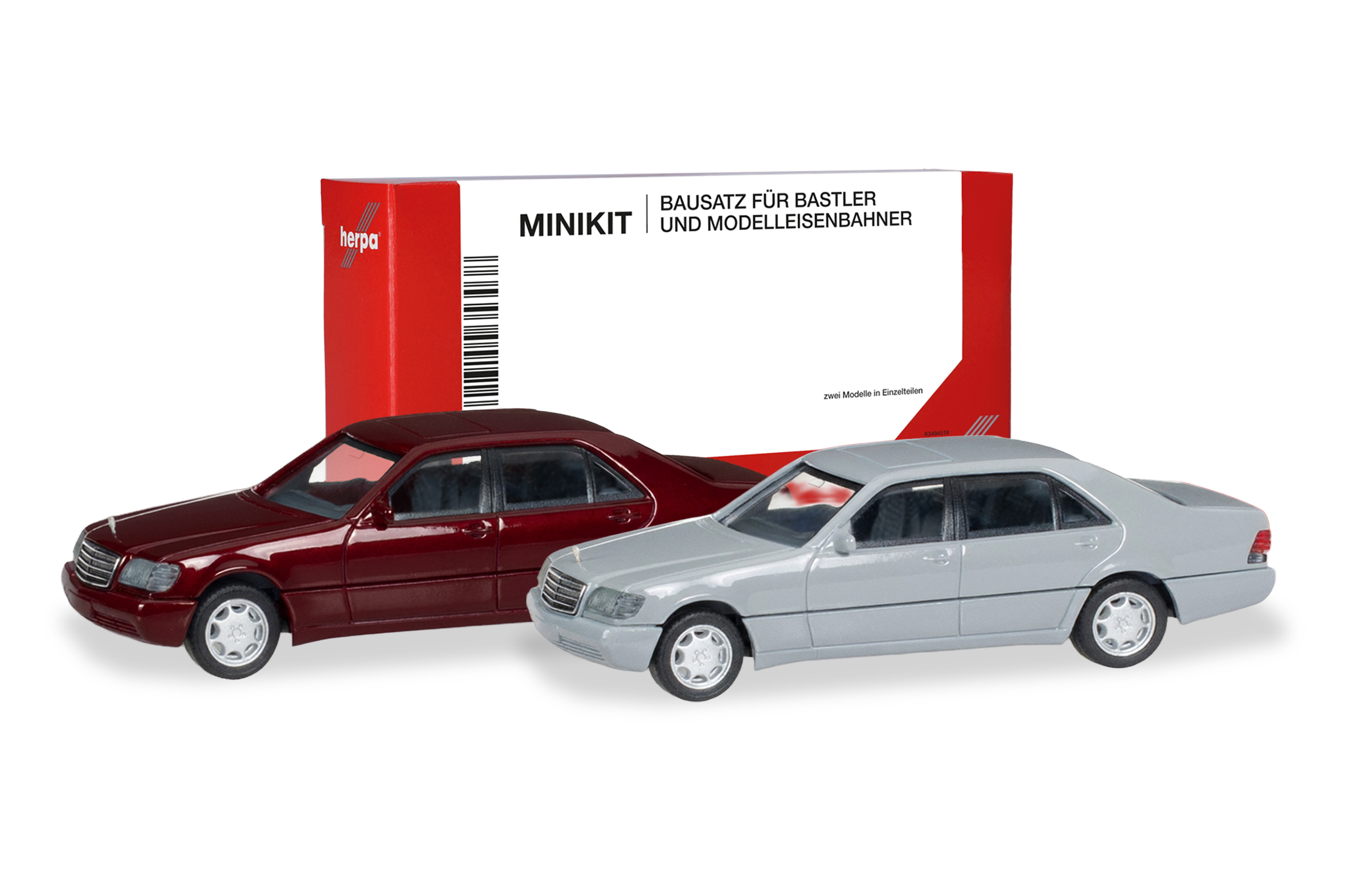 012751-004 MiniKit: MB S-Klasse W140 rot & grau