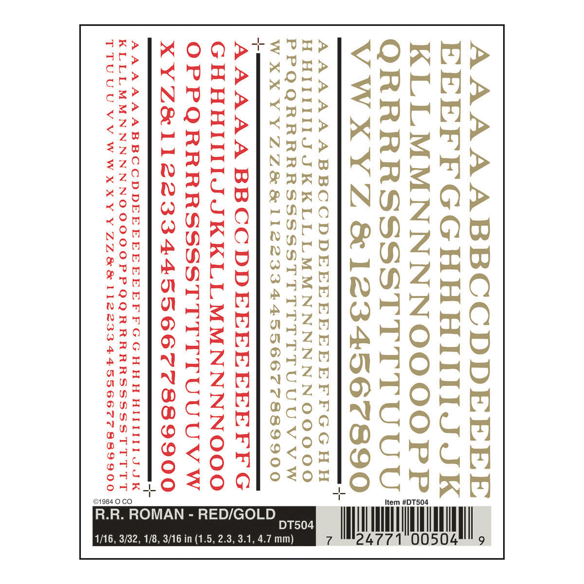 WDT504 Buchstaben & Zahlen in rot & gelb