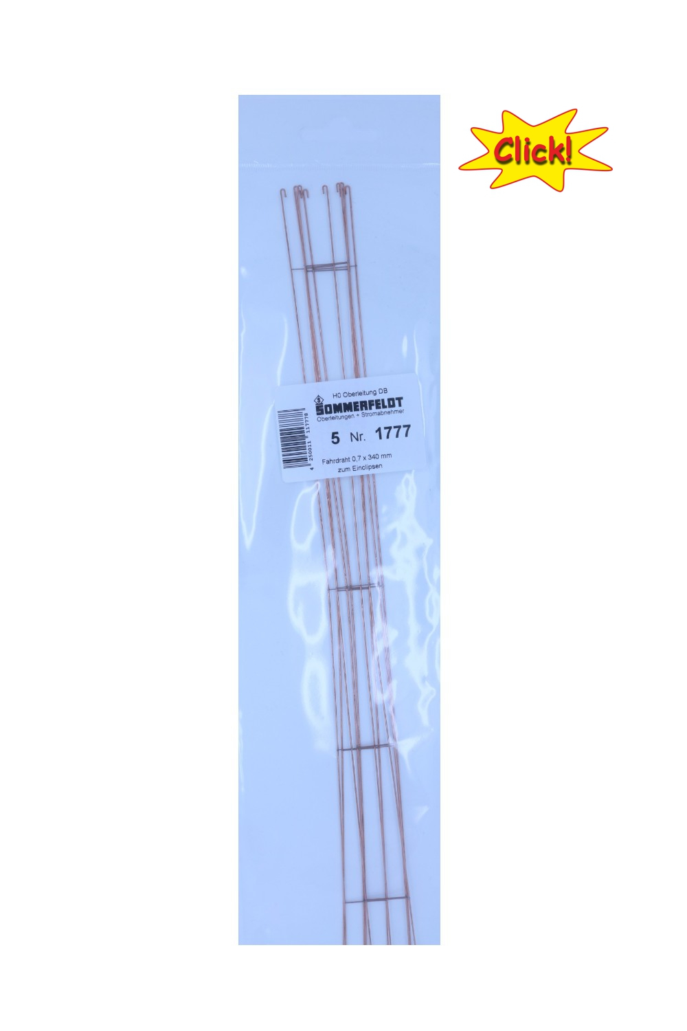1777 Fahrdraht verkupfert 0,7 x 340 mm Click