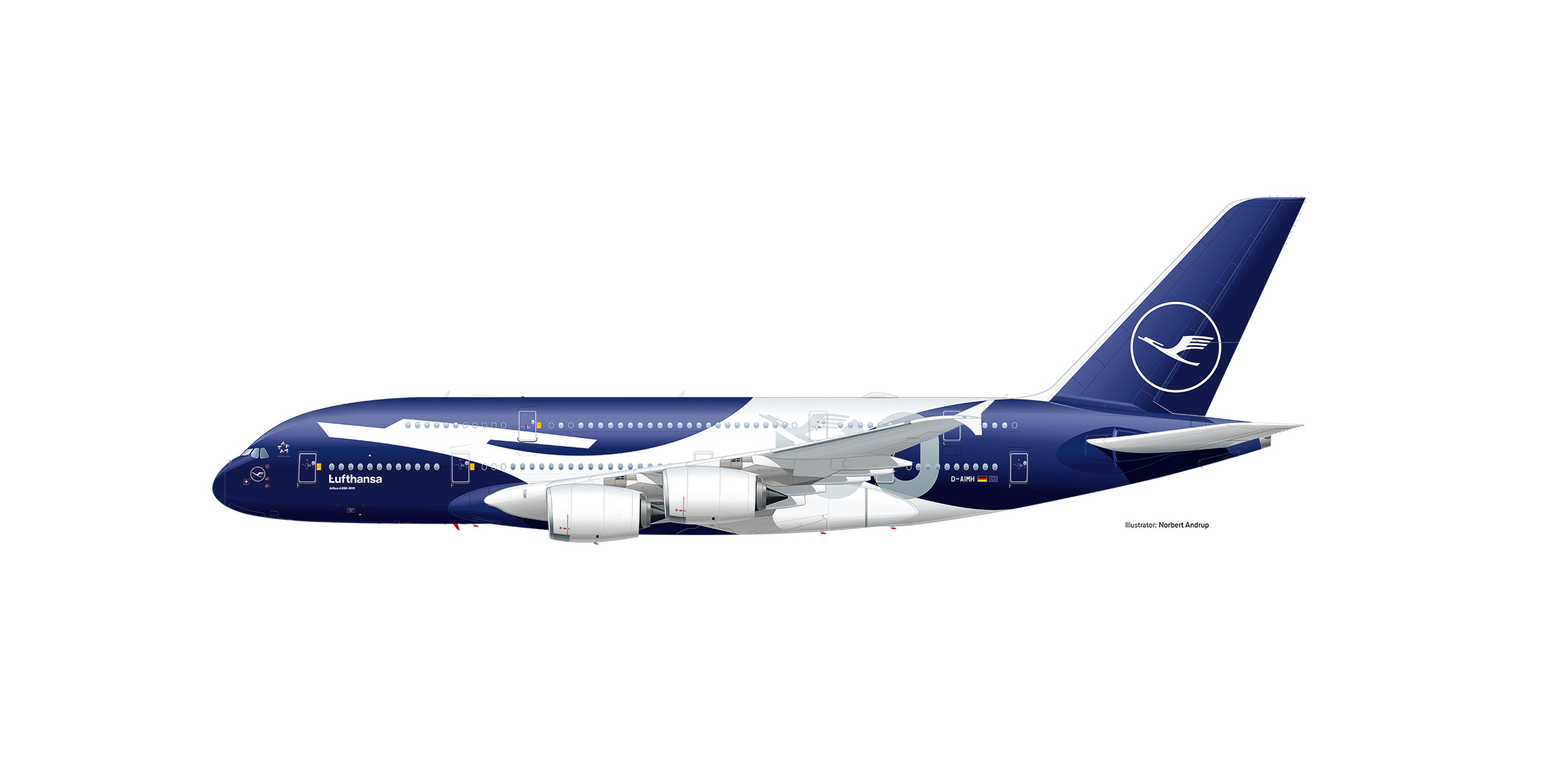 Herpa 539494 Airbus A380 Lufthansa/100 Jahre