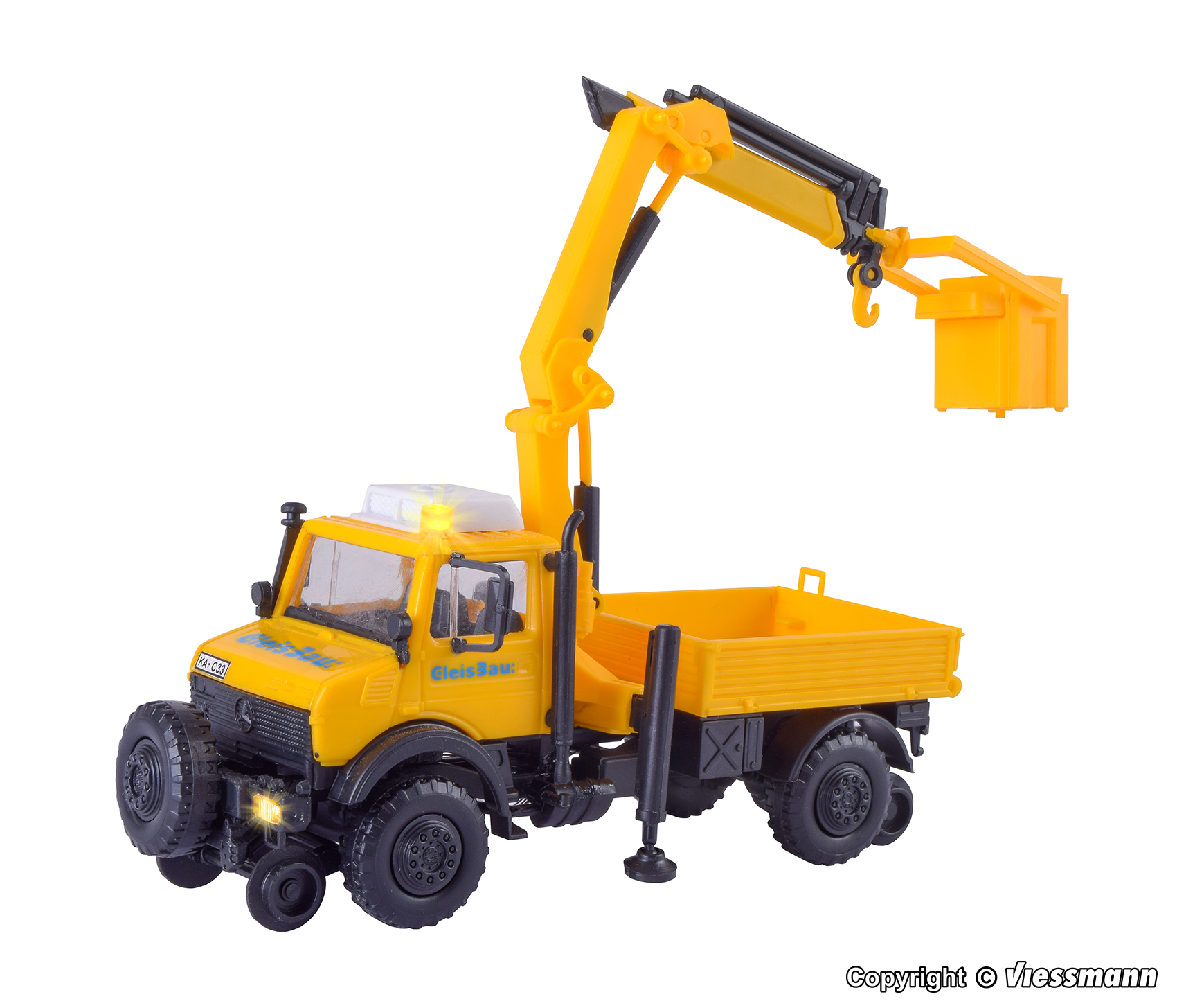 Kibri 14991 Zweiwege UNIMOG GleisBau mit Arbeitskran