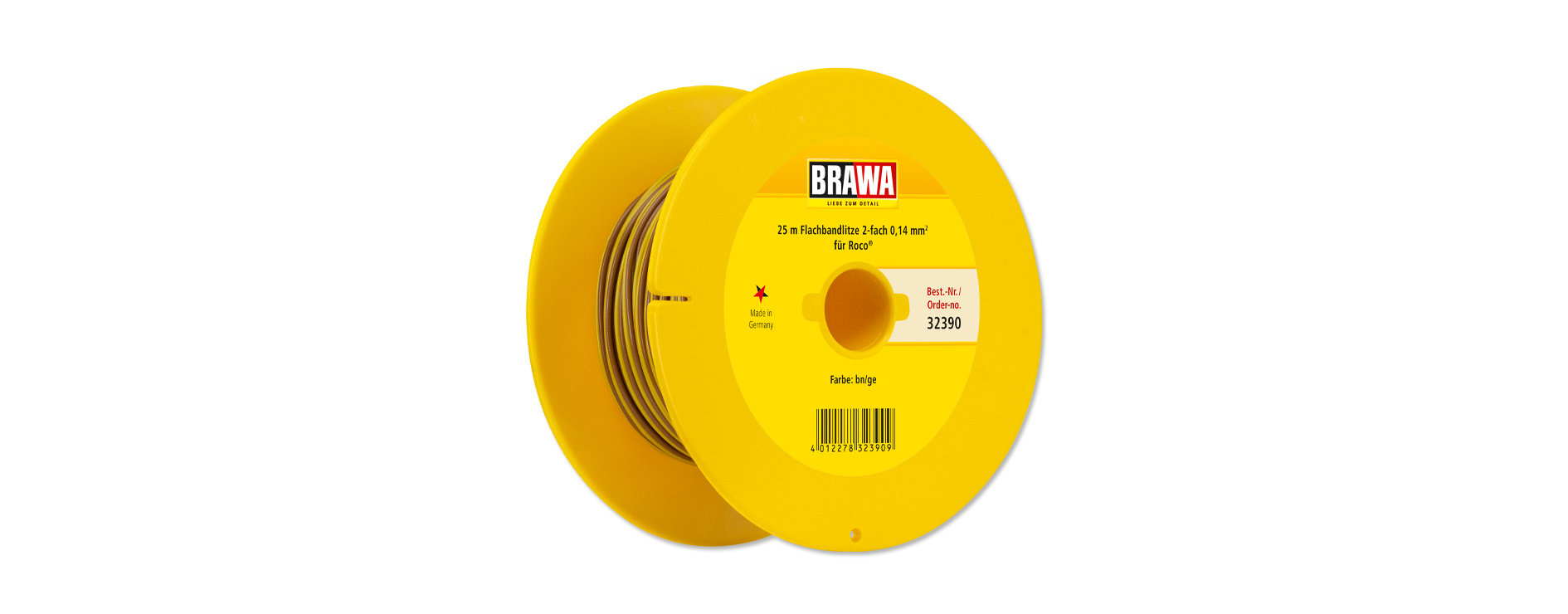 32390 Doppellitze 0,14mm² 25m braun/gelb