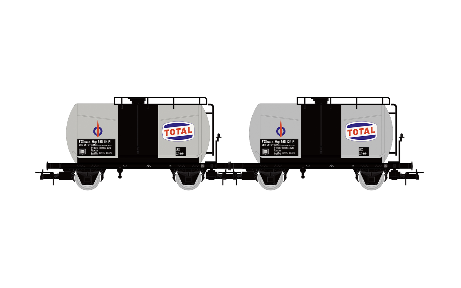 HR6565 FS, 2-tlg. Set 2-achs. Kesselwagen Tot