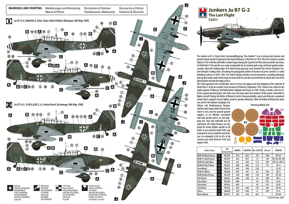 Hobby 2000 72071 Junkers Ju 87 G-2 The Last Flight