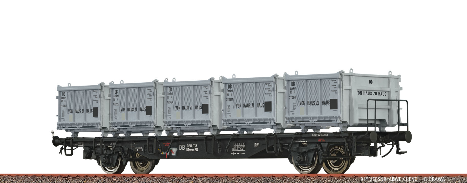 Brawa 49138 DB Güterwagen BTmms58 Ep.4