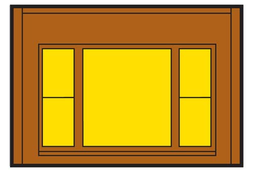 DPM30167 Single Story Window Wall, 4 St.