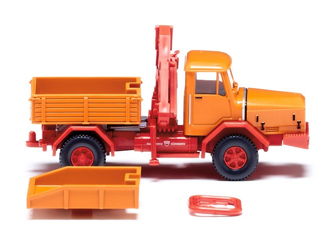 Wiking 049305 Faun Schwerlast-SZM orange m.Ladekran