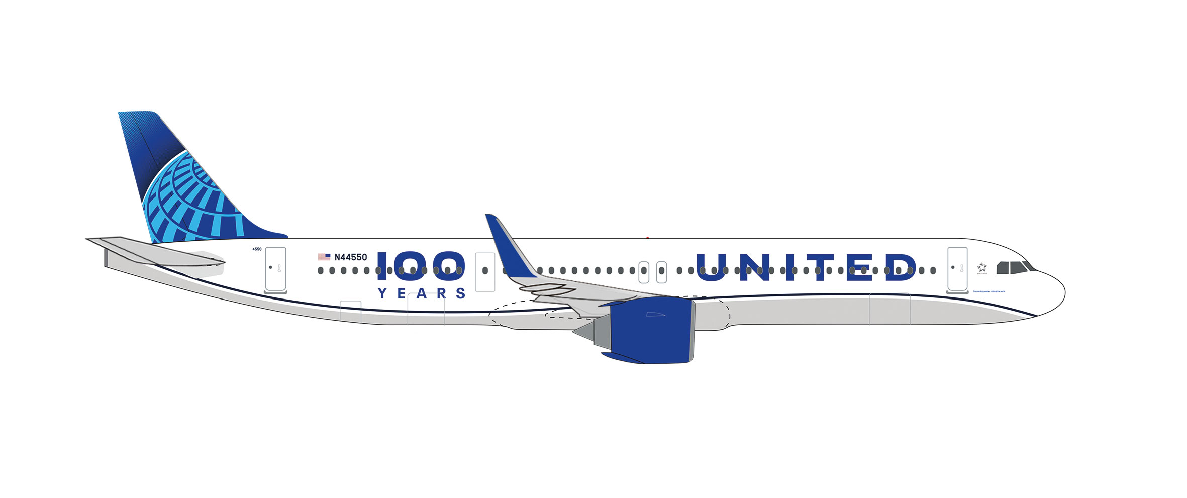 539388 Airbus A321neo United Airlines/100 Years