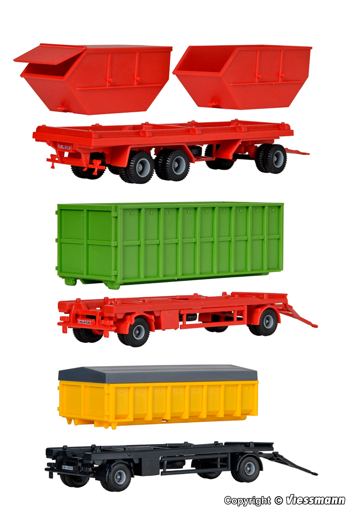 15706 Abrollmulden Anhänger-Set 3-tlg