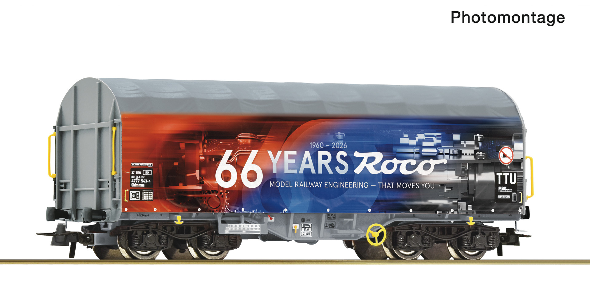 6600545 Schiebeplanenwagen 66 Jahre ROCO