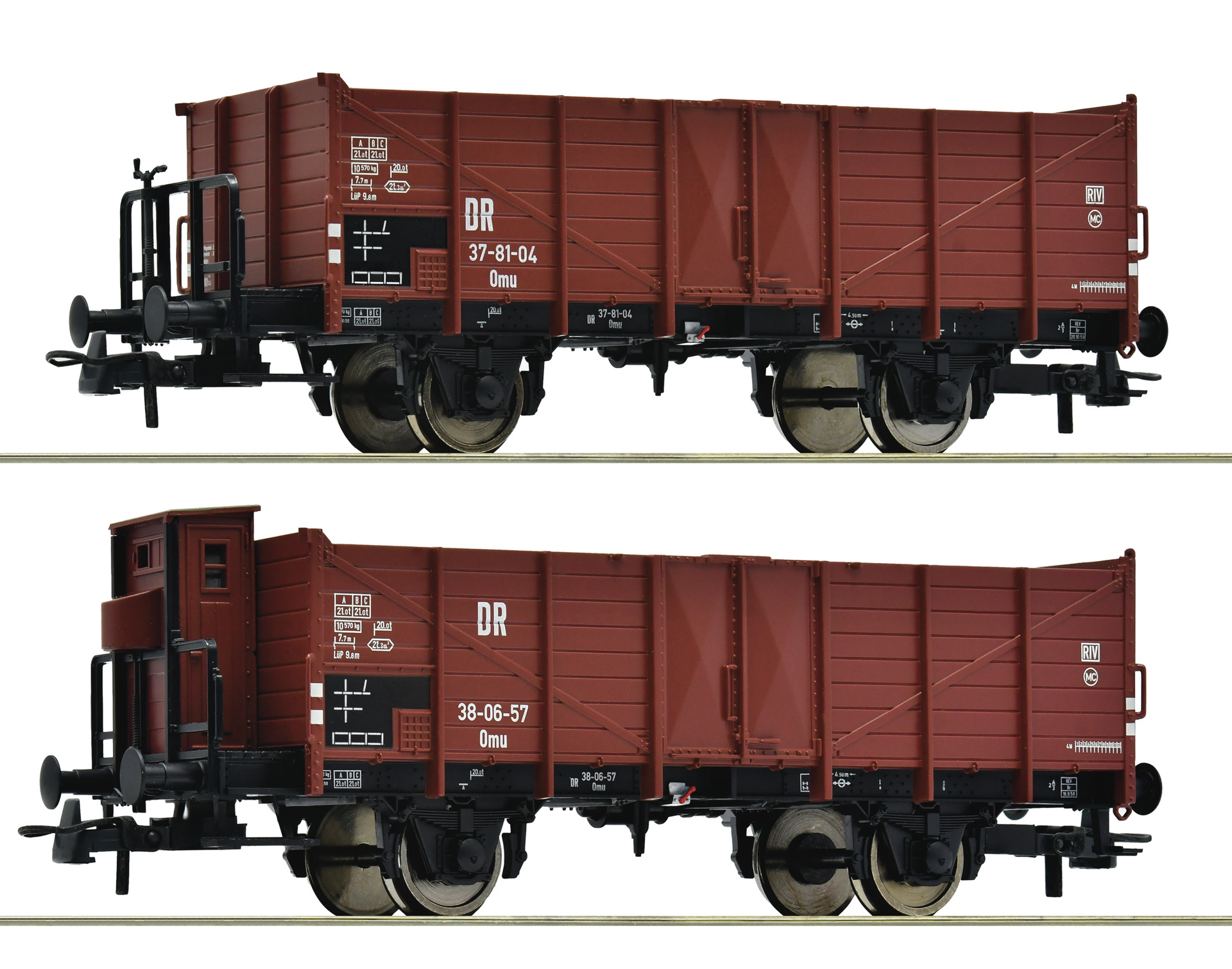 Roco 6600253 DR offene Güterwagen Omu Set 2tlg. Ep.3