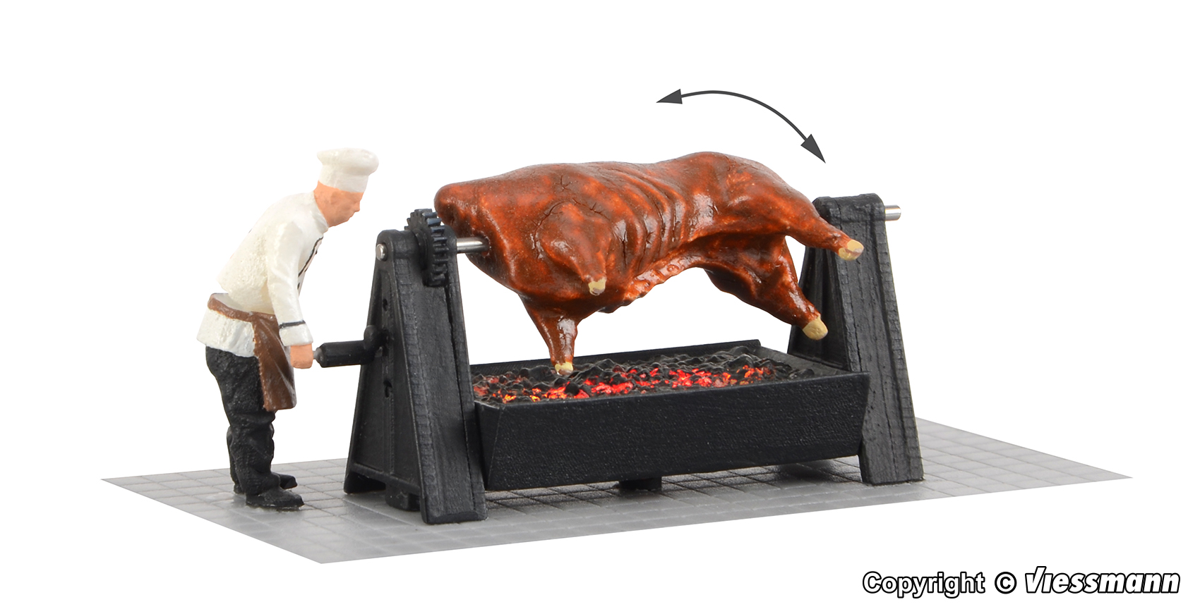 1552 Grill mit drehendem Ochsen