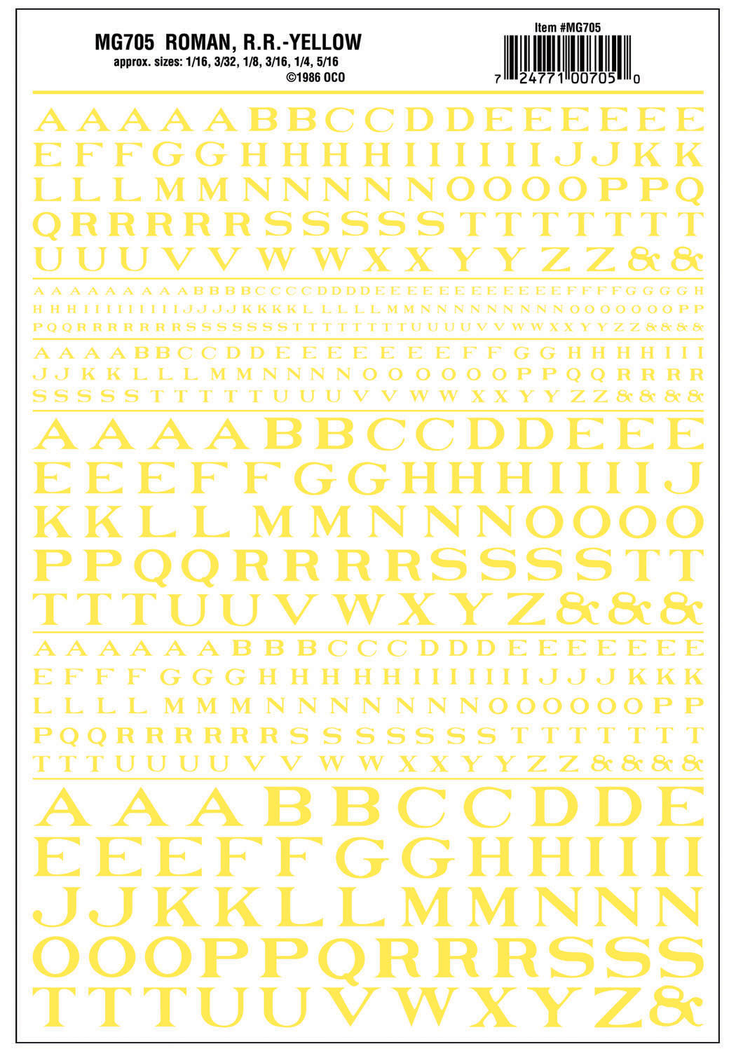 WMG705 Aufreibebuchstaben, gelb