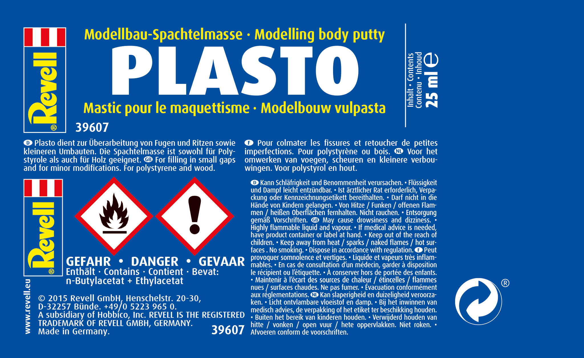 39607 Spachtelmasse Plasto  25ml